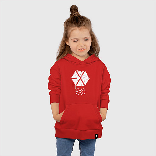 Детская толстовка-худи EXO лого / Красный – фото 4