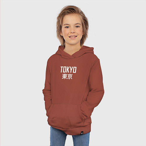 Детская толстовка-худи Japan - Tokyo / Кирпичный – фото 3