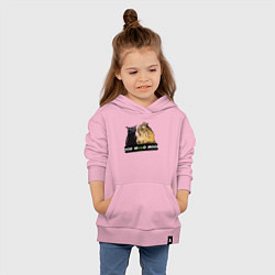 Толстовка детская хлопковая Черный и рыжий кот - Mood, цвет: светло-розовый — фото 2