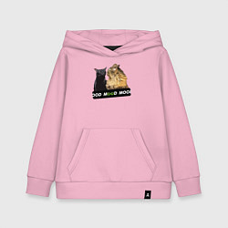 Толстовка детская хлопковая Черный и рыжий кот - Mood, цвет: светло-розовый
