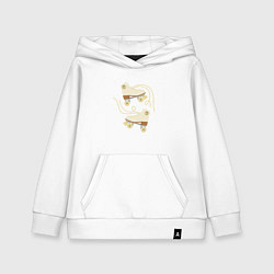 Толстовка детская хлопковая Ретро ролики со смайлом, цвет: белый