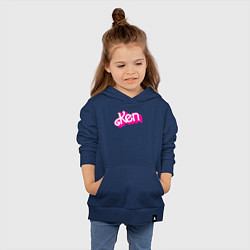 Толстовка детская хлопковая Логотип розовый Кен, цвет: тёмно-синий — фото 2