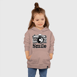 Толстовка детская хлопковая Smile camera, цвет: пыльно-розовый — фото 2