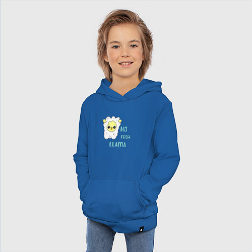 Детская толстовка-худи Не проблема ламы - no problama / Синий – фото 3