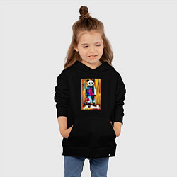 Толстовка детская хлопковая Funny panda - pop art, цвет: черный — фото 2