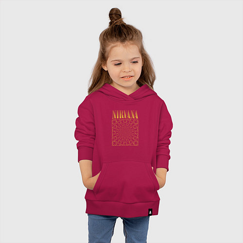 Детская толстовка-худи Nirvana лого / Маджента – фото 4