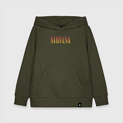 Толстовка детская хлопковая Nirvana logo, цвет: хаки