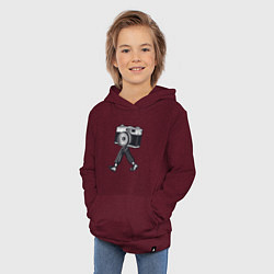 Толстовка детская хлопковая Бродячий фотограф, цвет: меланж-бордовый — фото 2