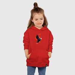 Толстовка детская хлопковая Орел парящая птица абстракция, цвет: красный — фото 2