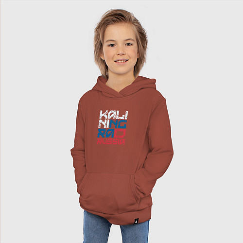 Детская толстовка-худи Россия Калиниград / Кирпичный – фото 3