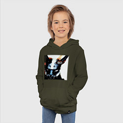 Толстовка детская хлопковая Slipkat Meowa, цвет: хаки — фото 2