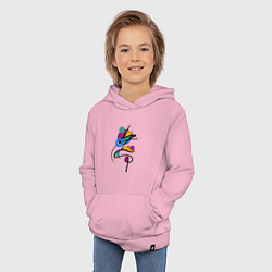 Толстовка детская хлопковая Яркая разноцветная абстракция, цвет: светло-розовый — фото 2