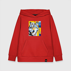 Толстовка детская хлопковая Волк обыкновенный, цвет: красный