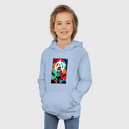 Детская толстовка-худи Анархия - череп - поп-арт / Мягкое небо – фото 3