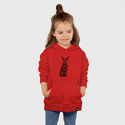 Толстовка детская хлопковая Кролик стоит, цвет: красный — фото 2