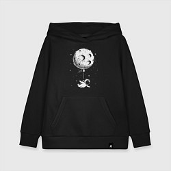 Толстовка детская хлопковая Moon balloon, цвет: черный