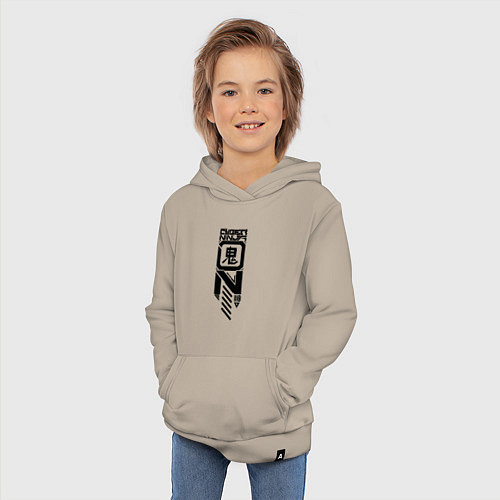 Детская толстовка-худи Cyber ninja / Миндальный – фото 3