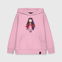 Толстовка детская хлопковая Чиби Незуко - Клинок демонов, цвет: светло-розовый