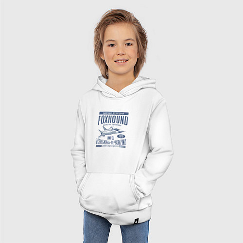 Детская толстовка-худи Истребитель -перехватчик Миг-31 / Белый – фото 3