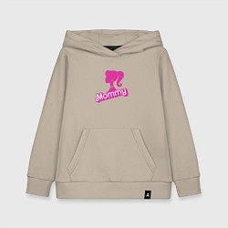 Толстовка детская хлопковая Мамочка - силуэт Барби, цвет: миндальный