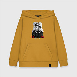 Толстовка детская хлопковая Depeche Mode - Dave Gahan and Martin Gore, цвет: горчичный