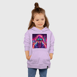 Толстовка детская хлопковая Скелет в шапке и куртке, цвет: лаванда — фото 2