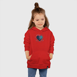 Толстовка детская хлопковая Киберсердце минимализм, цвет: красный — фото 2