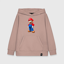 Толстовка детская хлопковая Марио стоит, цвет: пыльно-розовый