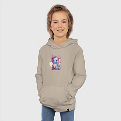 Толстовка детская хлопковая Cute dragon cat, цвет: миндальный — фото 2