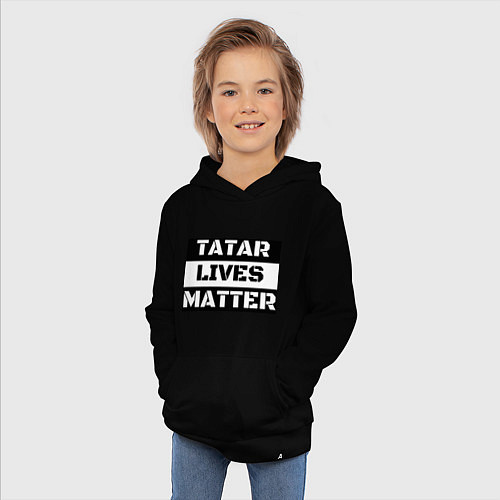 Детская толстовка-худи Tatar lives matter / Черный – фото 3