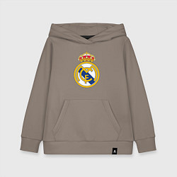 Толстовка детская хлопковая Real madrid fc sport, цвет: утренний латте