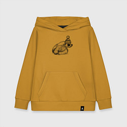 Толстовка детская хлопковая Медоед стильный, цвет: горчичный