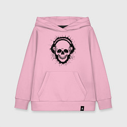 Толстовка детская хлопковая Смеющийся череп, цвет: светло-розовый