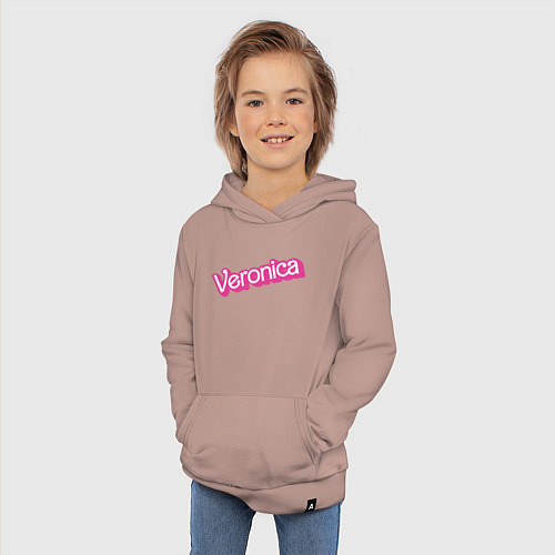 Детская толстовка-худи Veronica- retro Barbie style / Пыльно-розовый – фото 3