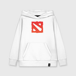 Толстовка детская хлопковая Dota 2 логотип, цвет: белый