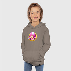 Толстовка детская хлопковая Тоад девочка значок, цвет: утренний латте — фото 2