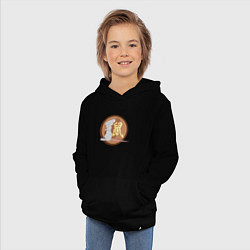 Толстовка детская хлопковая Год крысы на китайском, цвет: черный — фото 2
