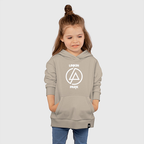 Детская толстовка-худи Linkin Park logo / Миндальный – фото 4