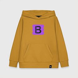 Толстовка детская хлопковая Буква В, цвет: горчичный