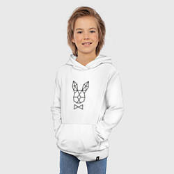 Толстовка детская хлопковая Полигональный кролик, цвет: белый — фото 2