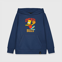 Толстовка детская хлопковая Чикаго Буллз Барт Симпсон, цвет: тёмно-синий