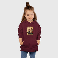 Толстовка детская хлопковая Санта и Эльф, цвет: меланж-бордовый — фото 2