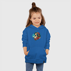 Толстовка детская хлопковая Девушка с голубыми волосами и цветами, цвет: синий — фото 2