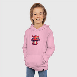 Толстовка детская хлопковая Дракошка нефритовая радость, цвет: светло-розовый — фото 2