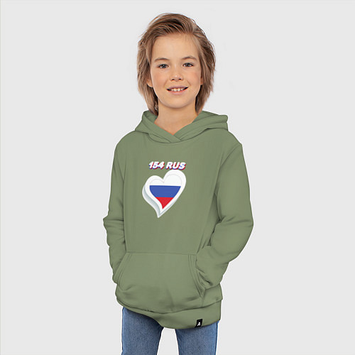 Детская толстовка-худи 154 регион Новосибирская область / Авокадо – фото 3