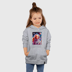 Толстовка детская хлопковая Красавица Барби в космосе - нейросеть, цвет: меланж — фото 2