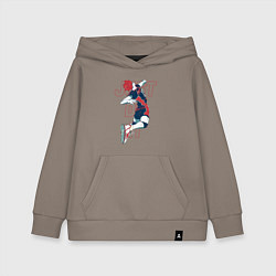 Толстовка детская хлопковая Хината Шое - Волейбол, цвет: утренний латте