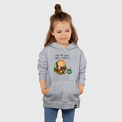 Толстовка детская хлопковая Капибара: как же мне идет одеяло, цвет: меланж — фото 2