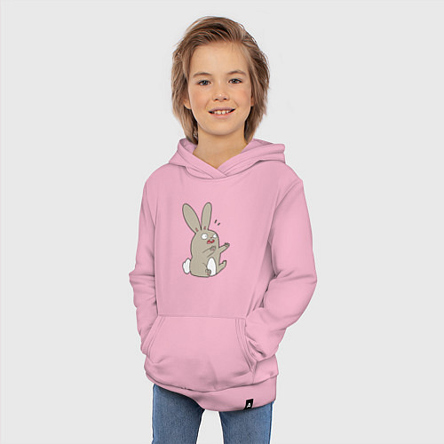 Детская толстовка-худи Funny bunny / Светло-розовый – фото 3