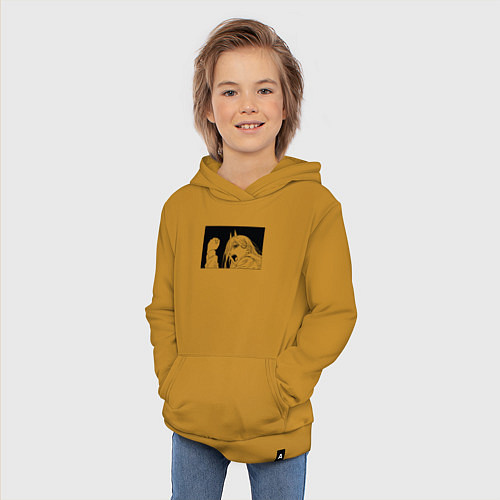 Детская толстовка-худи Пауэр аниме человек бензопила / Горчичный – фото 3